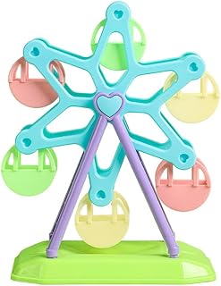 Brinquedo de alimentação de papagaios roda gigante colorida recipiente de alimentos suprimentos de treinamento em forma de roda gigante copos coloridos brinquedo alimentador de pássaros