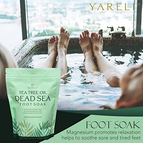 Yareli Tea Tree Oil Foot Soak, Dead Sea Magnesium Bath Salt Flakes With Essential Oils, 3Lb #TOP2