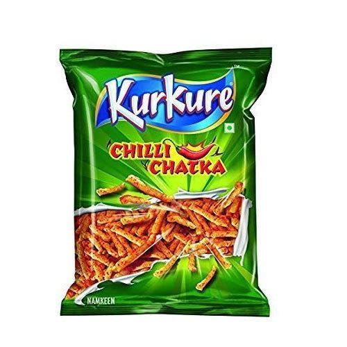 Kurkkure Red Chilli Chatka (Pack of 10) | Fiery Crunchy Indian Snack | Spicy Red Chilli Flavour | Perfect for Tea-Time, Parties & Snacking