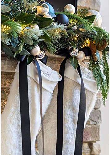 10mm Black Ribbon for Gift Crafting,22M Black Polyester Double Sided Satin Ribbon for Gift Wrapping Balloon Ribbons,Fabric Thick Ribbons for Xmas Valentine Bouquets Hair Bows Cake Wedding Decor - Image 2