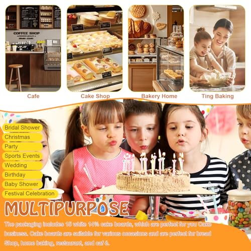 LJLGSZY 15 Pack 13.75 x 9.75 Inch White Cake Sheet Greaseproof Rectangle Cake Boards Sturdy Corrugated Cake Pad Desserts and Pastries Food Bottoms White Cardboard