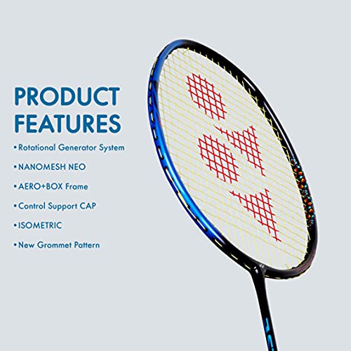 Image of Yonex Nanoray Light 18i Graphite Badminton Racquet with Free Full Cover (77 Grams, 30 lbs Tension) & Graphite Badminton Racquet Smash (White & Navy BlueG4, 73 Grams, 28 lbs Tension)