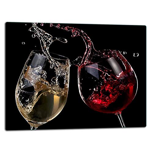 TMK ArtDeko – Schneidebrett Glas – Glasschneidebrett für die Küche 52x40 cm – Robust, Hygienisch & Rutschfest – Glas Schneidebrett – Zusätzliche Arbeitsfläche – Vielseitige Nutzung