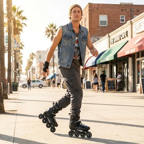 Inline Skates for Women & Men, 85A PU Wheels & ABEC-9 Bearings for Smooth Outdoor Asphalt, Performance Roller Skates Blades with Ankle Support & Washable Liner for Male Female Fitness, No Brake by HSHVHSH - Used condition - Image 7