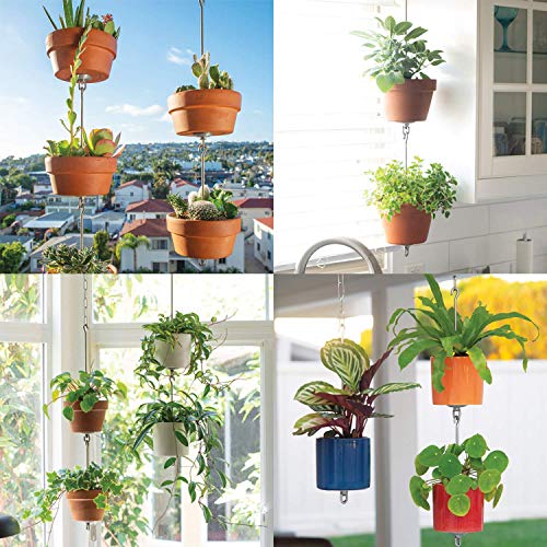 Skypots — Three Pack, Pot Hanger Kits + Accessories - Hang And Connect Your Clay Pots, Stainless Steel - Indoor Outdoor - Connectable Hanging Planter Vertical Garden W/Drainage For Healthy Plants thumb #1
