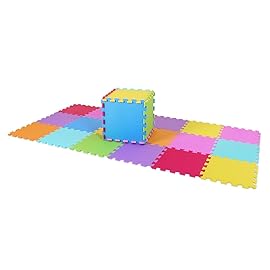 Meiqicool EVA Foam Puzzle Play Mat for Baby - Non Toxic Interlocking Soft Floor Tiles - Kids Toddler Infant Children Room and Yard Exercise Gym Decor - Multi Color20pcs
