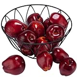 Toopify 16PCS Artificial Red Apples, Fake Fruit Lifelike Simulation Apples for Home Kitchen Table Ba