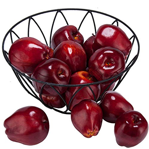 Toopify 16Pcs Artificial Red Apples, Fake Fruit Lifelike Simulation Apples For Home Kitchen Table Basket Decoration, 3.43" X 2.95" #TOP24