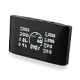 16 in 1 Air Quality Monitor Indoor 9 AQI Detector& 7 AQI Alerts with Portable Sensors for HCHO, TVOC, CO2, PM2.5, PM10, Temperature & Humidity, Formaldehyde,CO2 Detector,Suitable for Home,Black