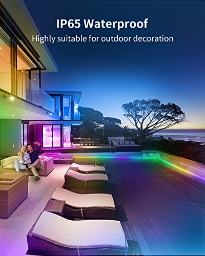 Kimdelee 100Ft 66Ft 33Ft Waterproof Led Light Strips, 12V Rgb Outdoor Led Strip Lights Waterproof Color Changing 5050 Rgb With Bluetooth Music Sync App Remote Controller, Outdoor Rope Lights (100Ft) #TOP2
