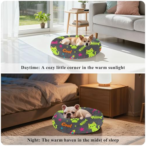 Lit pour chien et chat chaud couchage confortable chaton gris taille S