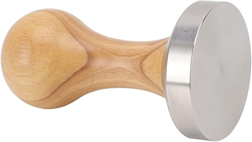 Miniatura 2 de TOPINCN Premium Stainless Steel Coffee Tamper 51mm Flat Base with Oak Handle Resistant Ergonomic Design for Barista Kitchen Office Bar (51mm)