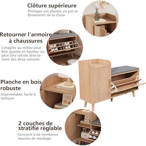 Banc de rangement pour chaussures qui élimine le désordre - 7