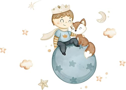 The Prince And The Fox Cartoon Nursery Wall Decor For Baby Girl Or Boy, Wall Sticker For Baby Room - The Prince And The Fox BR63888