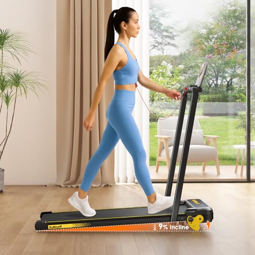 Image of Walking Pad with Incline Portable Treadmill with Handle Bar for Home Office Under Desk Use Small Space Treadmill