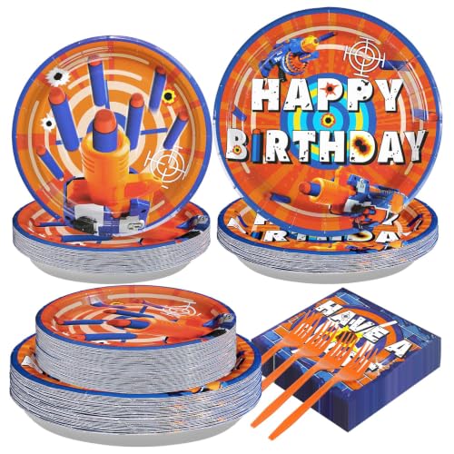 Grencian 200Pcs Oragne Dart War Party Decorations, Serves 50
