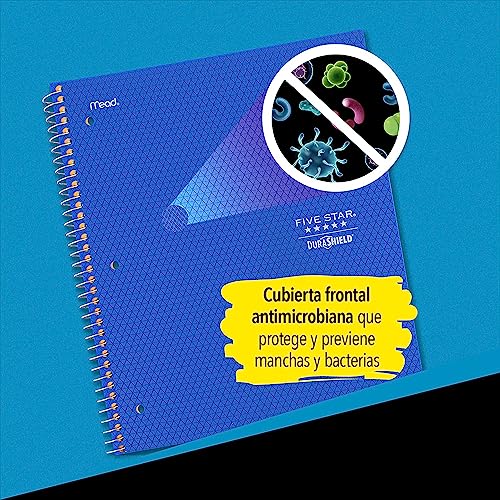 Five Star Durashield Notebooks With Antimicrobial Front Covers, 4 Pack, 1 Subject, College Ruled Paper, 11" X 8-1/2", 100 Sheets, Assorted Colors (820029-Ecm) #TOP23