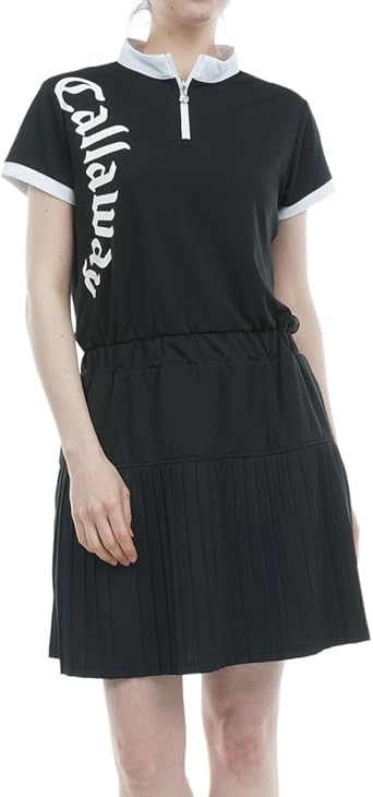 新品　キャロウェイ　ワンピース　プリーツスカート　L ネイビー　ロゴ reonard_1-240001167589