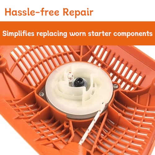 455 Recoil Starter Assembly & Repair Kit for Husqvarna 455 Rancher 460 461 Chainsaws, Includes Recoil Pulley Spring Set, Hand Grip, Rope, 537284201 Replacement by Adorih - Used condition - Image 9