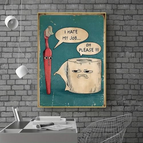 Affiche humoristique de salle de bain 70x110 cm pour déco dortoir et maison