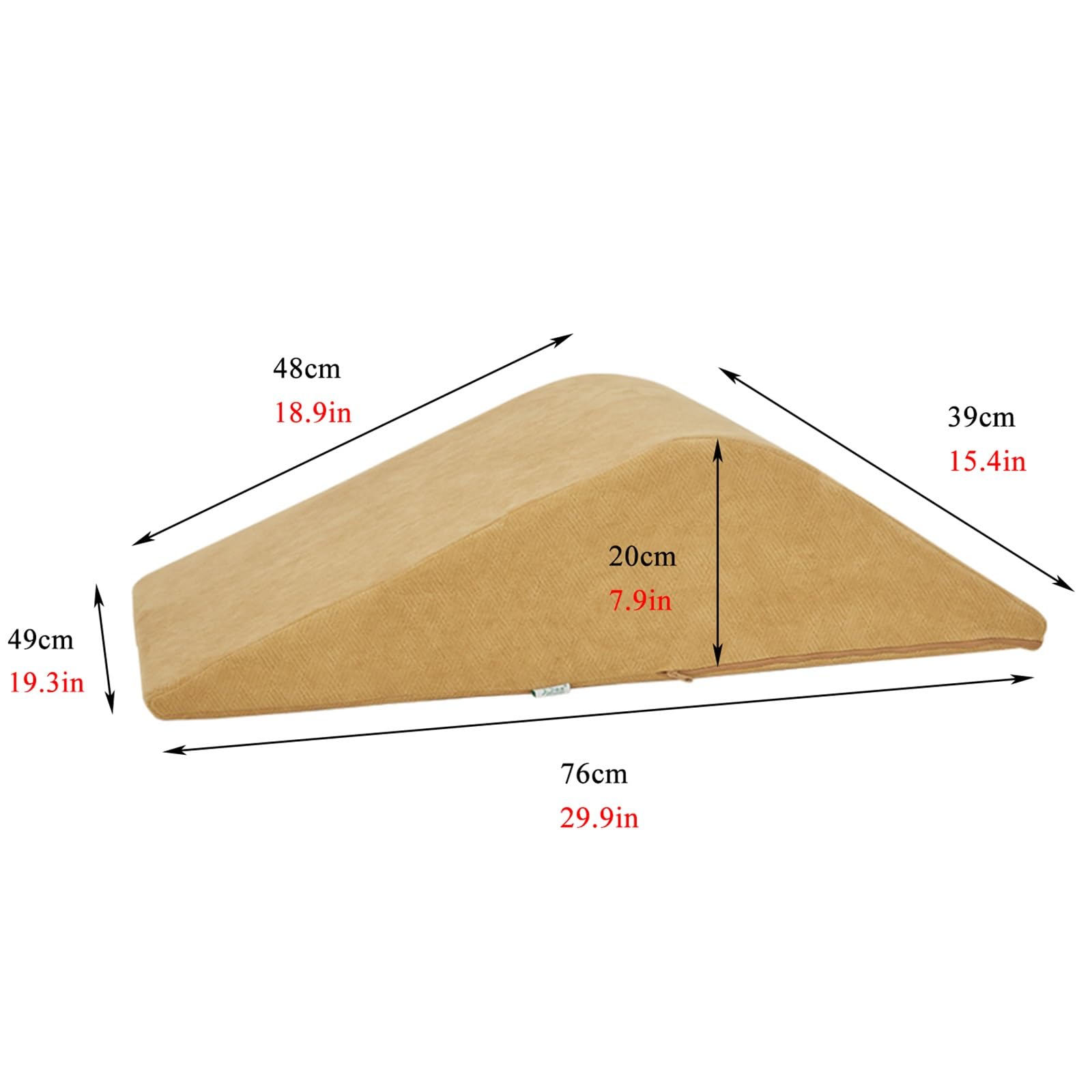 ERRULAN Bed Wedge Pillow with Smooth Zipper Design, Head Sleeping Wedge for Neck and Back Pain, Knee Comfort Wedge for Reading and Working and Relaxing