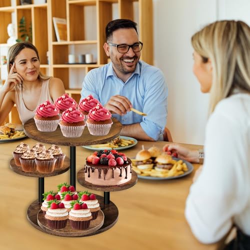 NANXITU Cupcake Tower Stands for 50 Cupcakes,360° Rotatable Wood Cake Stand by NANXITU - Used condition - Image 2