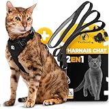 Tierhood - Katzengeschirr [OHNE ÜBERSTÜLPEN] - inkl. Leine - für kleine - Geschirrset mit Katzen - Geschirr - Cat Harness - mit ausbruchsicher (XS,Black)