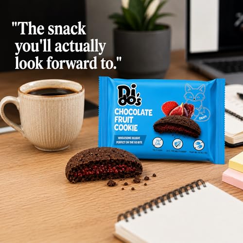 Dido's Soft Baked Fruit Filled Cookies – Real Medjool Dates, Figs & Strawberry Filling – 16 Individually Wrapped Snack Cookies – Lunchbox, Office, Coffee & On-The-Go Snacks (Chocolate) — view 5