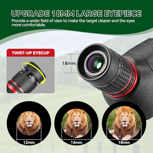 ESSLNB 20-60x80 Spotting Scopes with Tripod, BAK4 High Definition Compact Waterproof Spotter Scope with Phone Adapter and Carrying Bag for Bird Watching Wildlife Scenery - Thumbnail 4