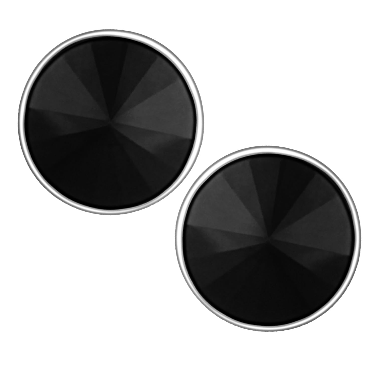 Mahi Rhodium Plated Black Round Piercing Stud Earring Pair For Men (ER1104084RBlaMen) (B0CL4SWQXS) Amazon Price History, Amazon Price Tracker