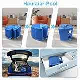 Fwiull Hundepool für Große & Kleine Hunde, Faltbarer Hunde Planschbecken 120 * 30CM Hundebadewanne Stabiler Swimmingpool Haustier Kind Schwimmbecken rutschfest Tragbar Blau