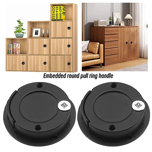 YINETTECH 2PCS Recessed Handles Zinc Alloy Flush Ring Pulls with Screws Invisible Door Knob for Cabinet Drawer Locker Door Boat/Yacht/Car Floor Hatch 40mm OD - Image 2