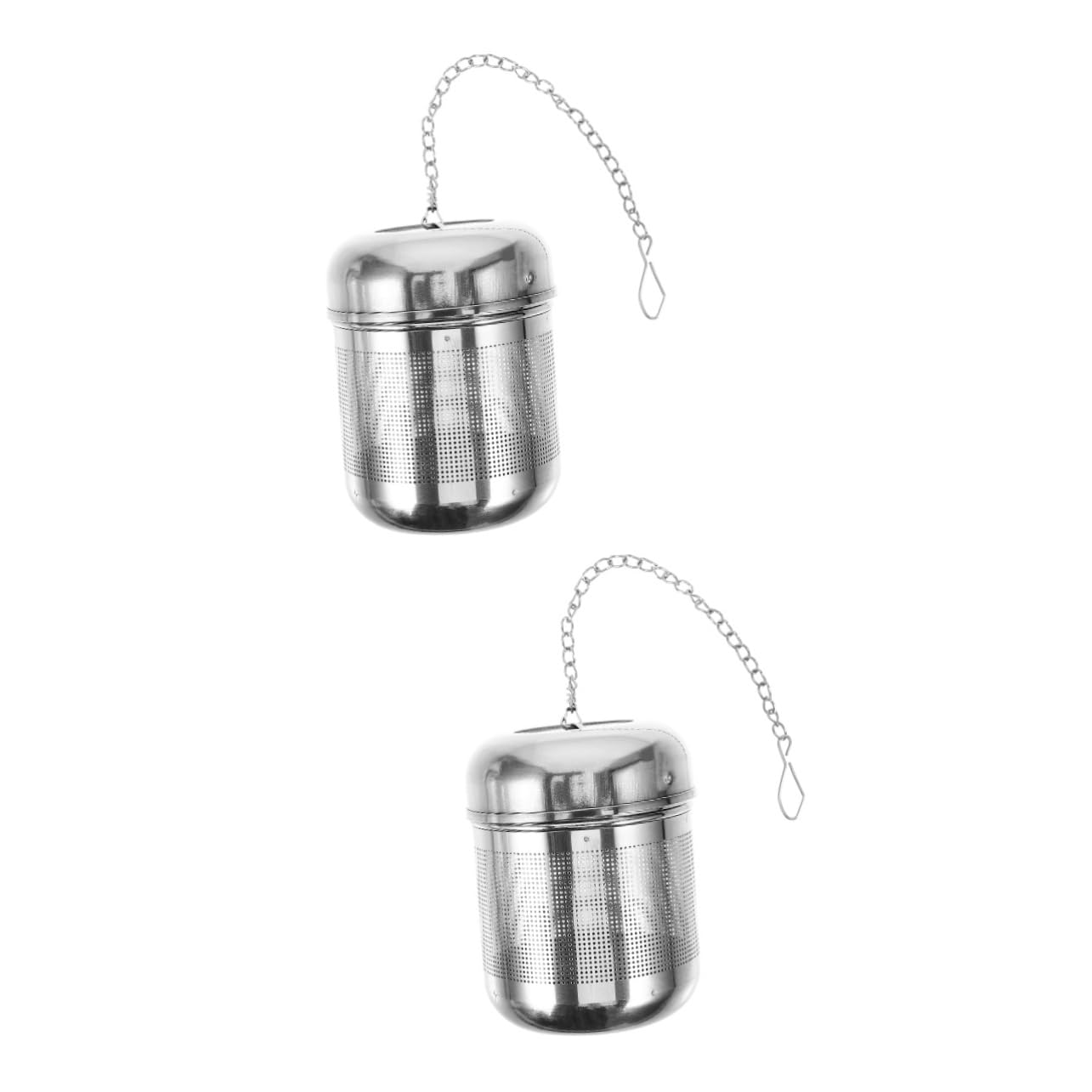 Milisten 2pcs Stainless Steel Tea Infuser Professional Seasoning Strainer for Loose Leaf Tea Efficient Mesh Filter for Soup Spices and Seasonings Design Chain for Convenient Use