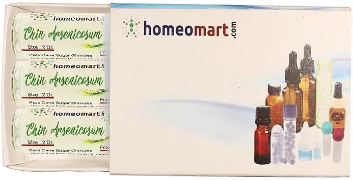 Chininum Arsenicosum Homeopathy Pellets Pills in 1M Potency, Pack of 3