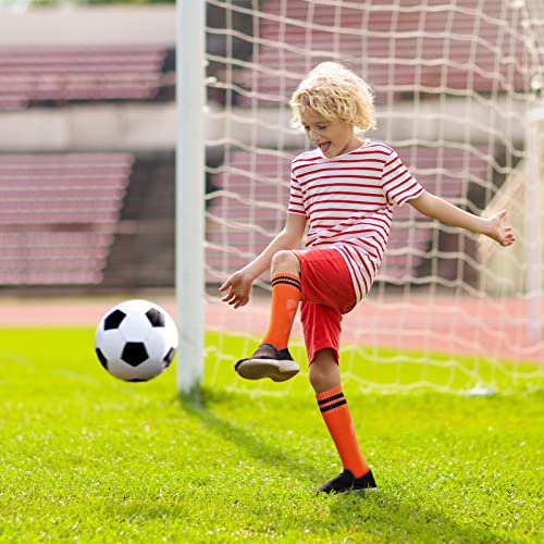3 Pairs Kids Football Socks Non Slip Sports Socks Breathable Long Soccer Sock Yellow Orange White for Boys Girls Children Youth Junior(Aged 8-12) Running,Training,Rugby,Hockey Soccer - Image 5