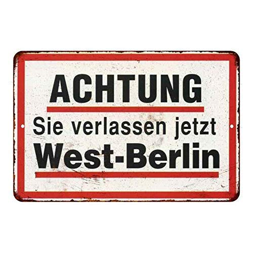 West Berlin WW2 Germany Sign Vintage Wall Décor Signs Art Decorations Tin Gift Retro Wall Home Bar Pub Vintage Cafe Decor, 8x12 Inch