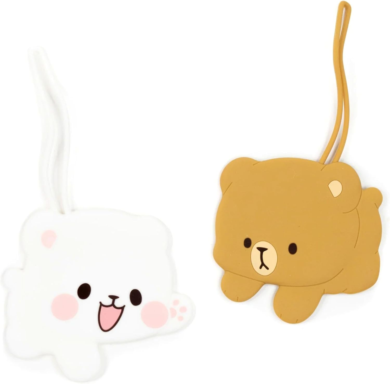 Milk and Mocha Luggage Tag Set Authorized Milkmochabear Merchandise Cute Adorable Silicone with Name ID Card Suitcase Label Travel Essentials Accessories for Bags Backpacks Baggage