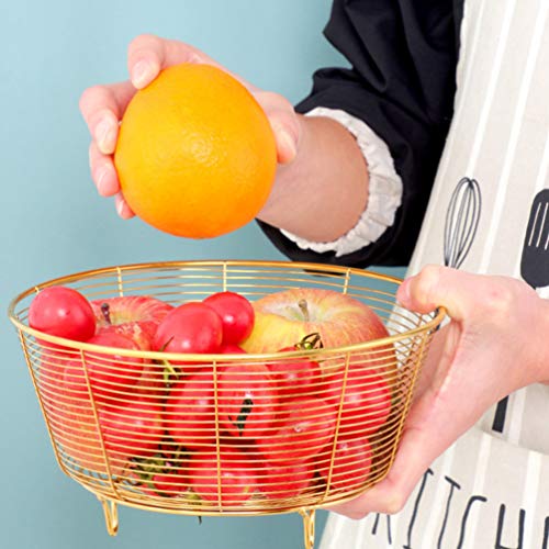 NICEXMAS Cesta de Escorredor de Frutas Vegetais Arame de Metal Tigela de Vegetais Cestas de Lavagem