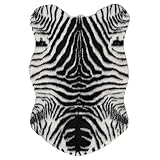 MOBUTOFU Zebra Muster Bodenkissen Teppich rutschfest Tiermotiv Fußmatte für...