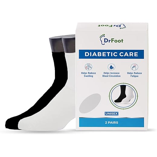 Diabetic & Arthritis Socks - 2 Pairs (Black, White)