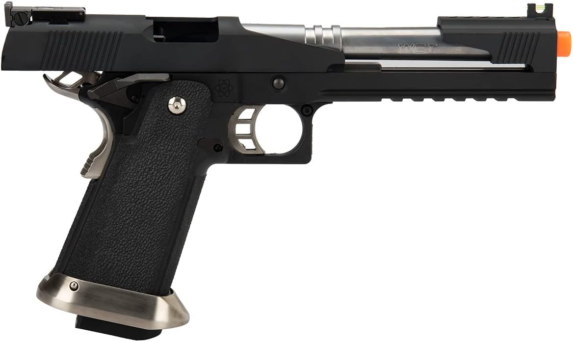 1911 Hi-Capa T-Rex Competition Gas Blowback Airsoft Pistol w/Top Ports (Color: Black & Silver) - WE-Tech