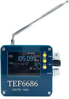 TEF6686 Full Band Radio Receiver, FM/AM/Short Wave HF/LW Radio Receiver Handheld Radio with Telescoping Antenna