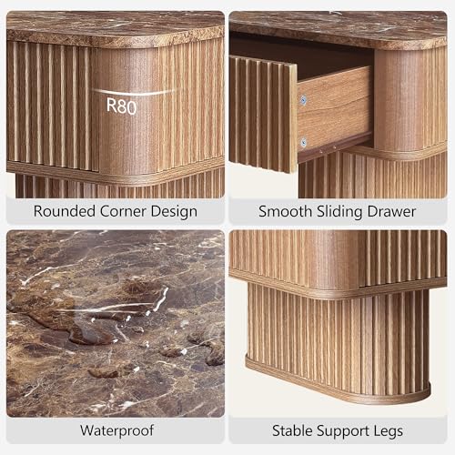 Win2win Fluted Coffee Table with Storage