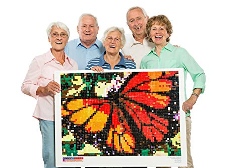 Huge Mosaic Puzzle Poster Kits | Group Project | No Mess Paint by Sticker | Stay at Home Activity | Classroom | One Sticker at a Time! | Large Butterfly | Learning Fun | 40” X 36” Giant Poster