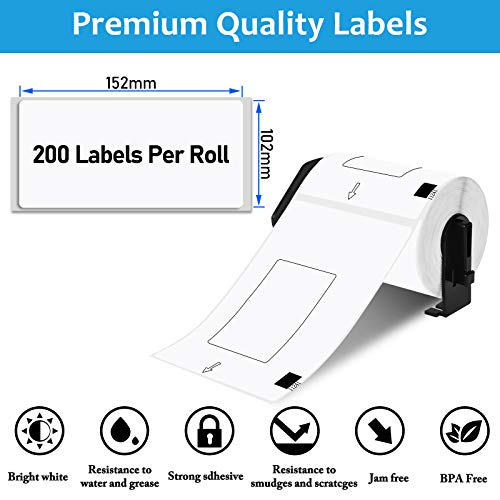 Greencycle 1 Rolls Replacement Dk1241 Dk-1241 Die-Cut Standard Shipping Labels 4" X 6" (152Mm X 101Mm) W/Cartridge Compatible For Brother Ql-1050 Ql-1050N Ql-1060N Ql-1100 Ql-1110Nwb, 200 Labels/Roll #TOP1
