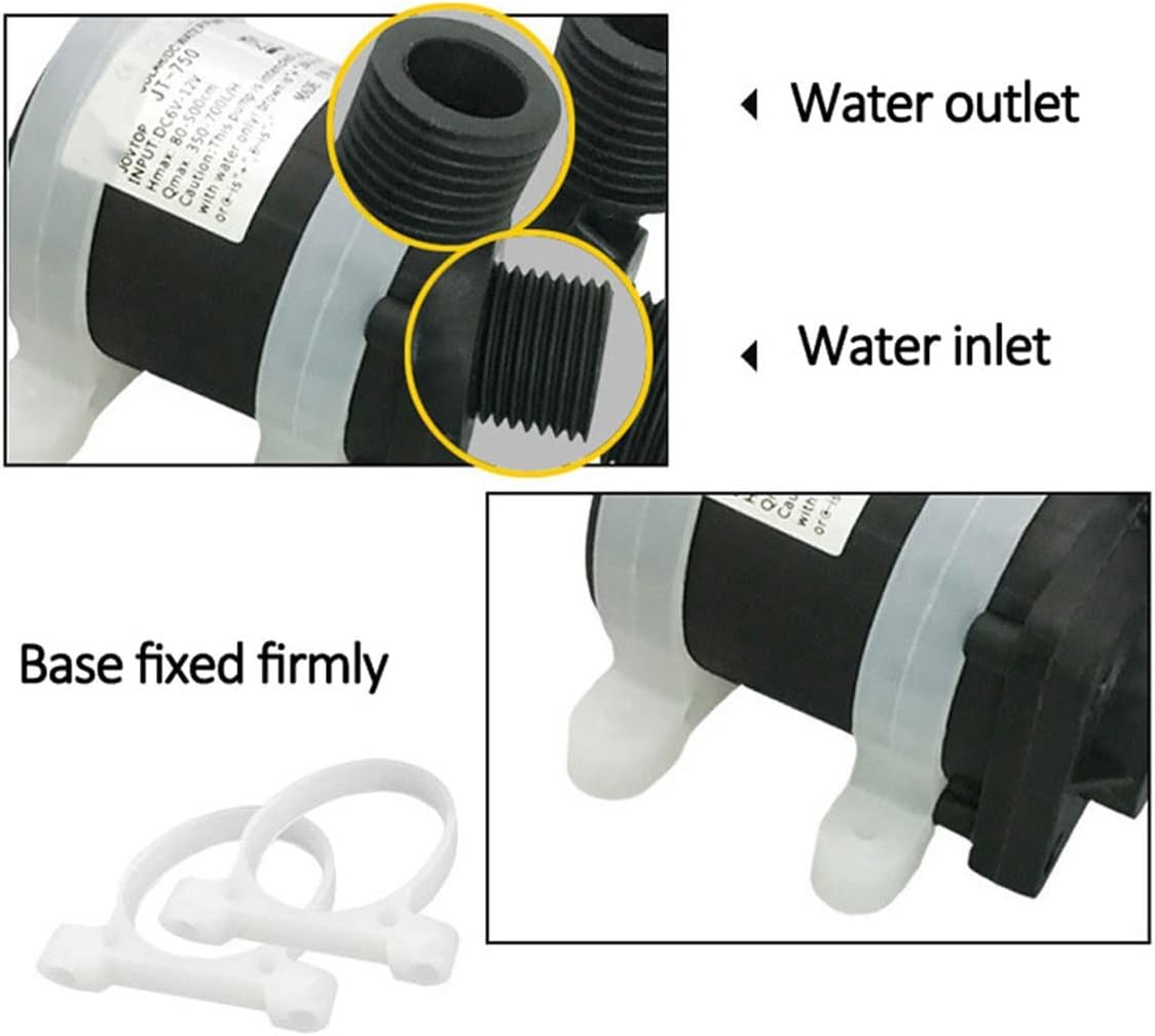 Water Pumps, Parts & Accessories Submersible Water Pump 12V 24V Silent Solar Motor Water Pump IP68 4 Points Threaded Water Heater Shower Floor Heating Booster Pump(12V)