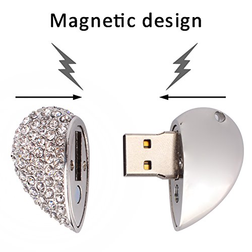 XGUO Gioielli Chiavetta USB 8GB Cuore di Metallo