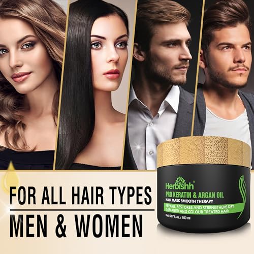 Herbishh Ultimate Grey Hair Color Shampoo Kit (3 Dye Shampoos + 1 Argan Mask) Smooth and Long-Lasting Color for Men & Women - Easy & Quick to Use Combo (Light Brown) — view 4