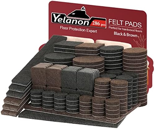 Felt Furniture Pads - 256 Pcs Furniture Pads Self Adhesive, Cuttable Felt Chair Pads, Anti Scratch Floor Protectors for Furniture Feet Chair Legs, Furniture Felt Pads for Hardwoods Floors (Beige)