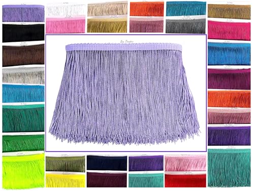 SEW TRENDS 5 Yards of 4" Long Chainette Fringe Thread Yarn Tassel Trim Braid Fringe for Crafts Sewing and Decor-Light Purple by SEW TRENDS - Used condition - US$7.73